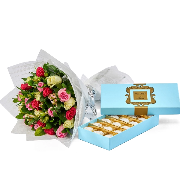 Flush Bouquet with Premium Plain Kahk-Sally Helmy - Egypt