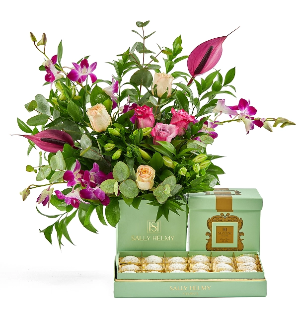 Wealthy Bouquet with Walnut Kahk and Dilmah Tea-Sally Helmy - Egypt